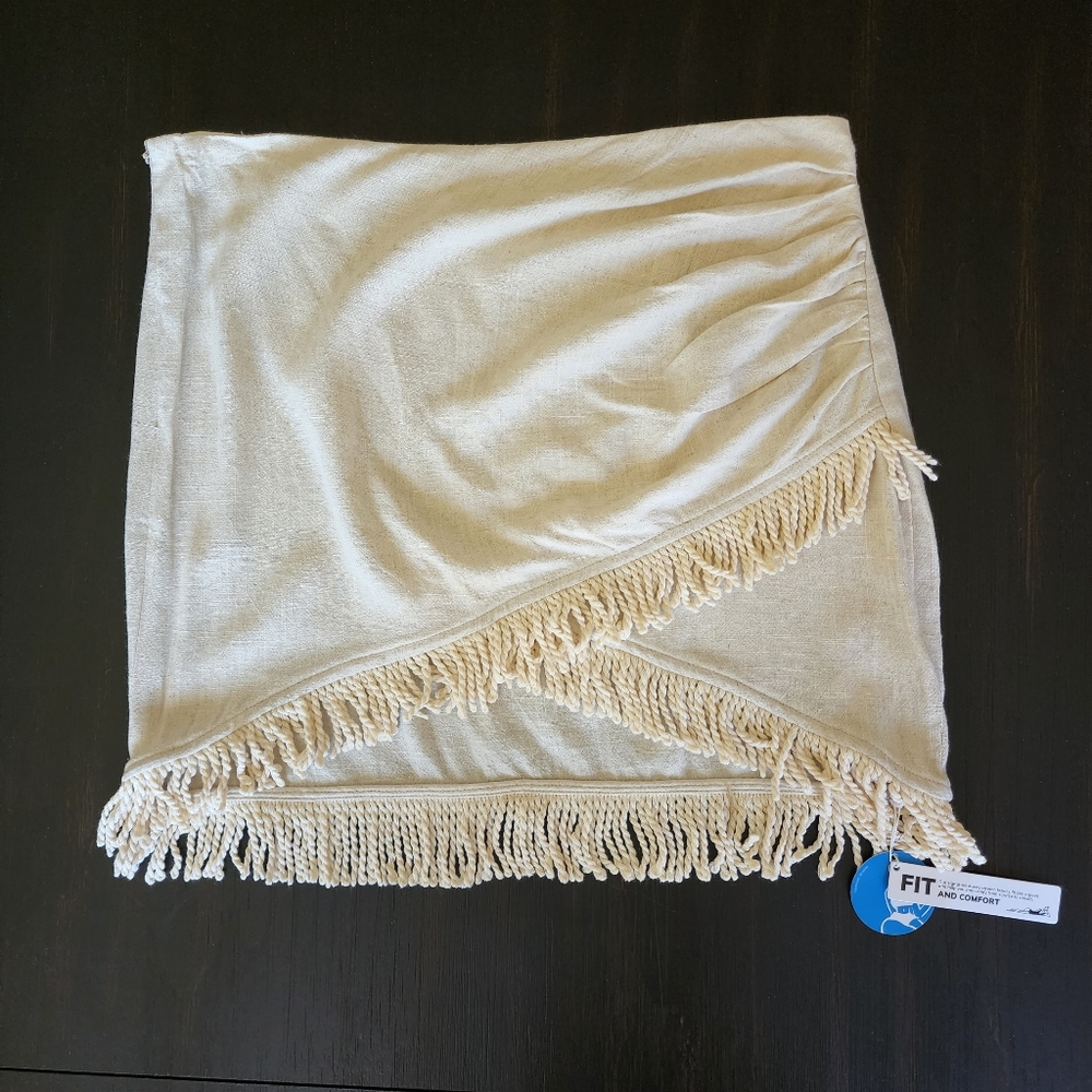 Cupshe Cream Fringe Swim Sarong